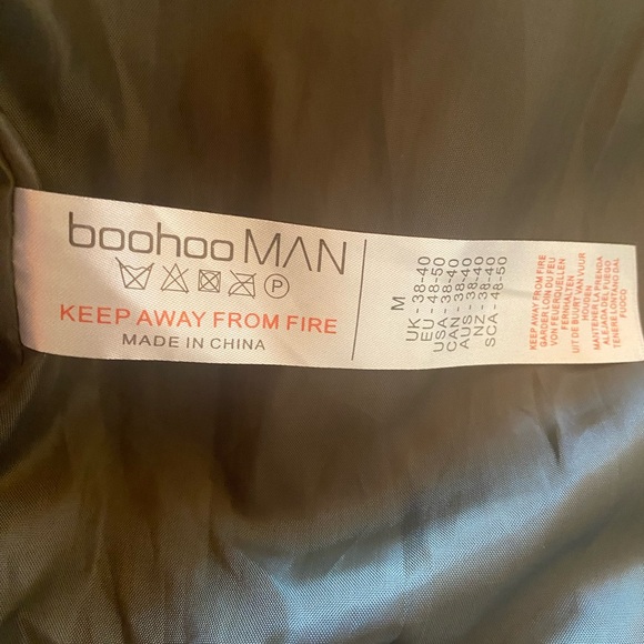 Men’s boohoo MAN Khaki/Olive Faux Suede Biker Jacket - Size M /NWOT - Picture 8 of 9